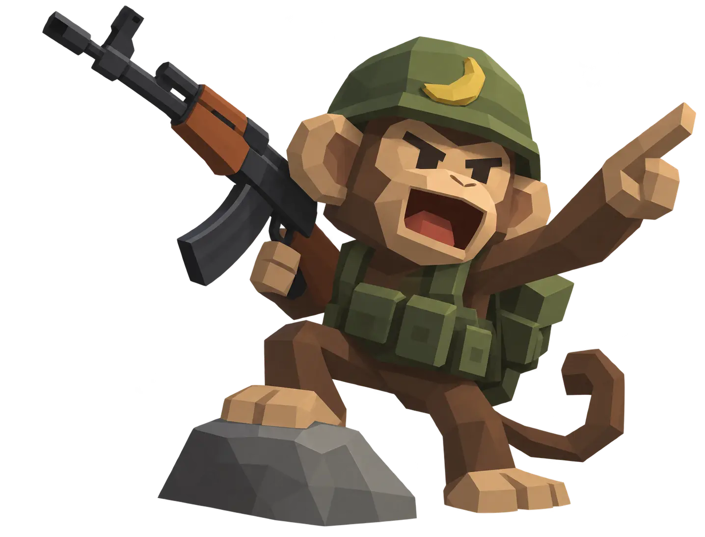 Monkey commander leading the charge